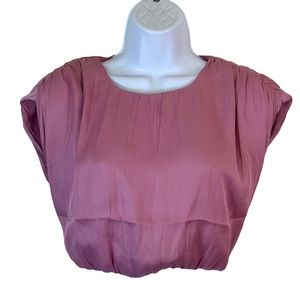 ASTR Bubble Hem Blouse Sleeveless Keyhole